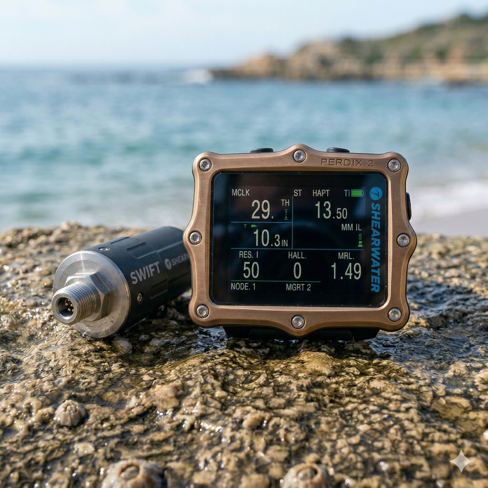 Shearwater Perdix 2 Ti Bronze with SWIFT GPS